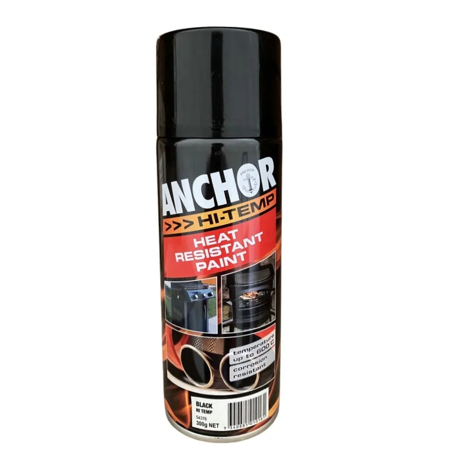 12 Cans | ANCHOR 54376 HI TEMP HEAT RESISTANT PAINT  | Up to 600° | 300g - BLACK