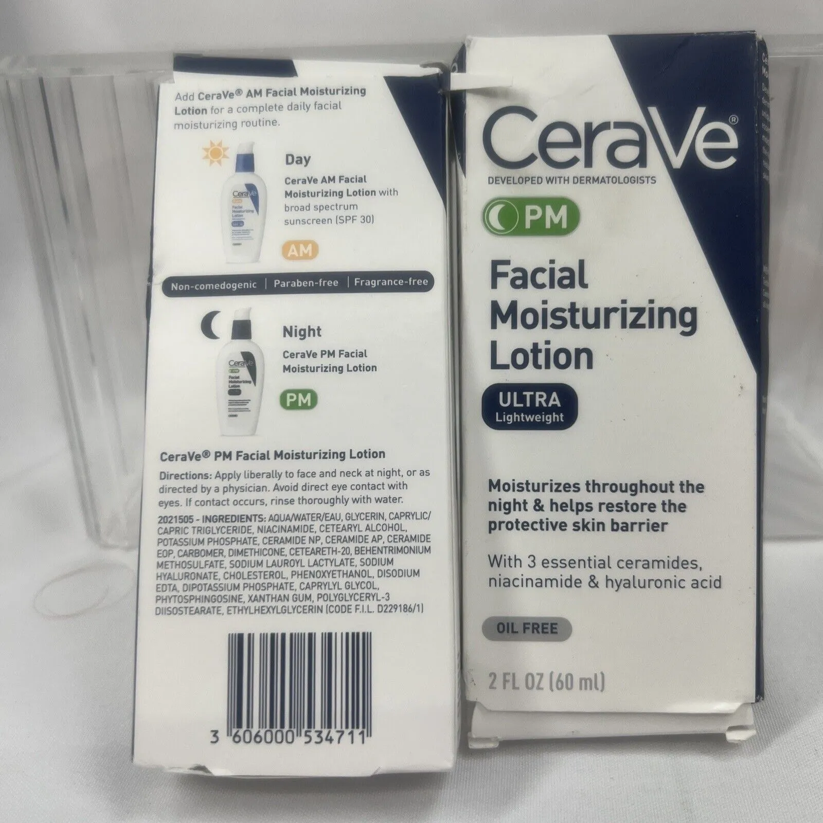 (2) CeraVe Facial Moisturizing Lotion PM Ultra Lightweight 2oz