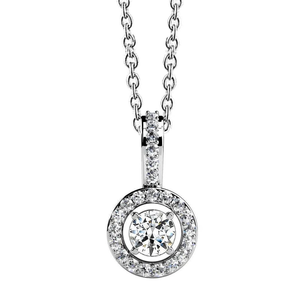 6 Ct Natural Earth Mined Diamonds Stylish Circle Pendant Necklace White Gold 14K