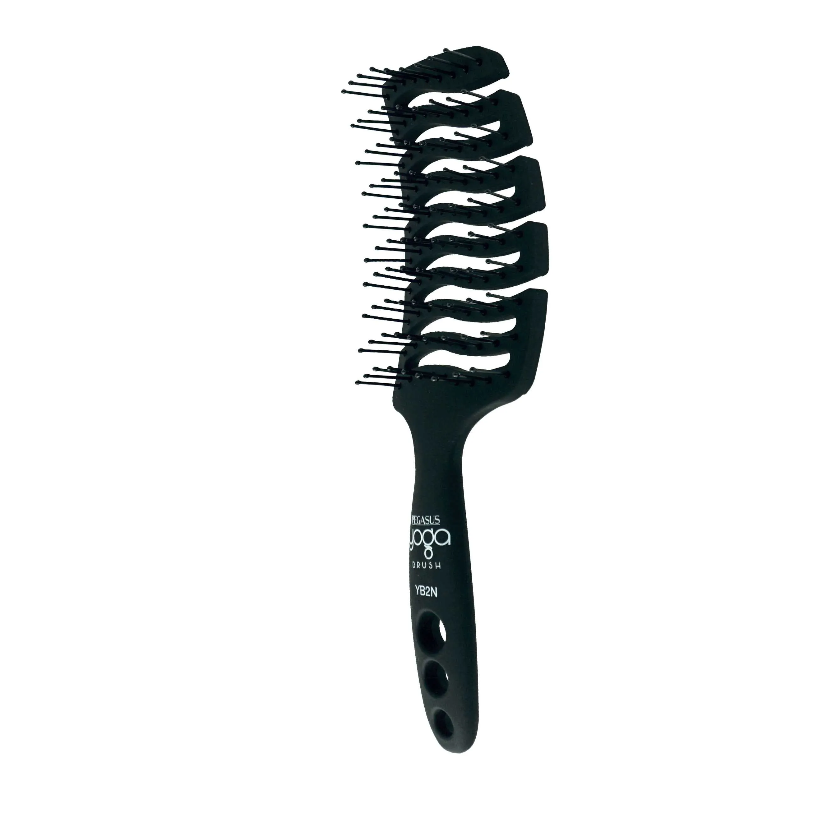 9in Flexible Vented Brush, Pegasus YB2N - Yoga Brush with Nylon Tipped Bristles