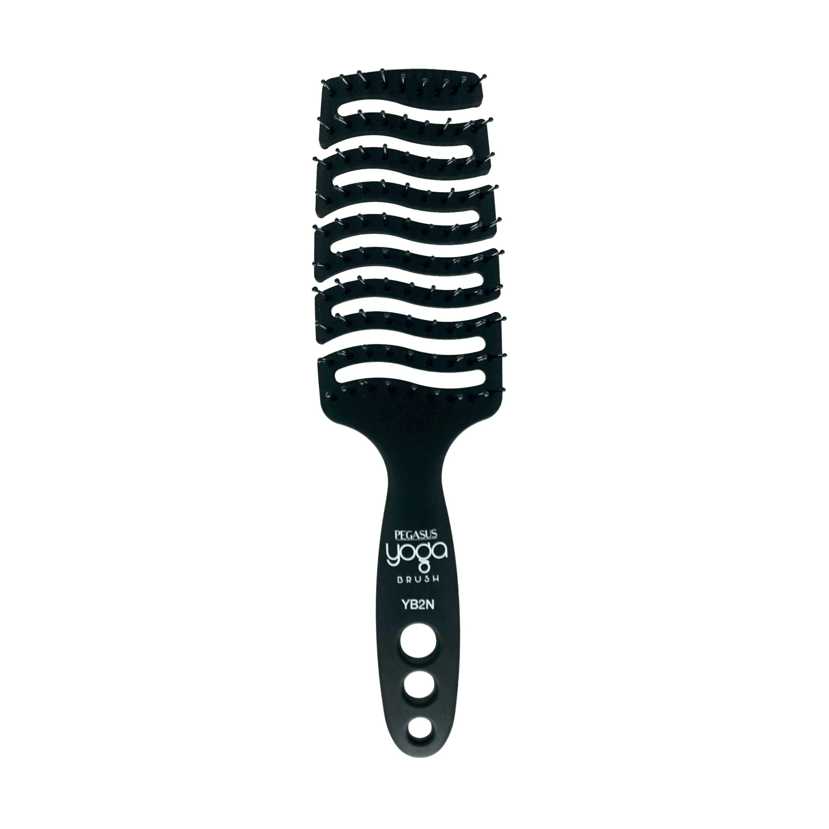 9in Flexible Vented Brush, Pegasus YB2N - Yoga Brush with Nylon Tipped Bristles