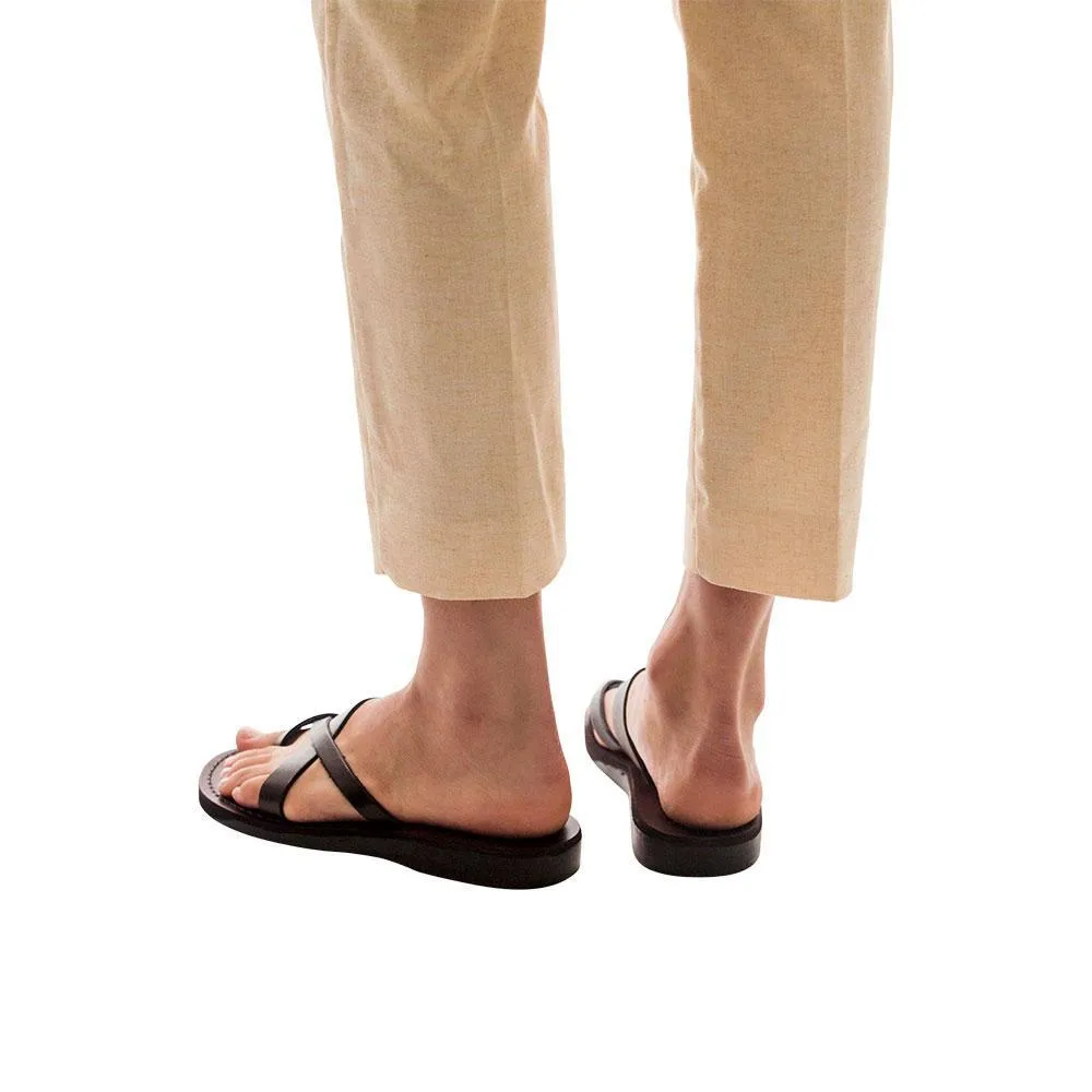 Abigail - Leather Toe Sandal | Brown