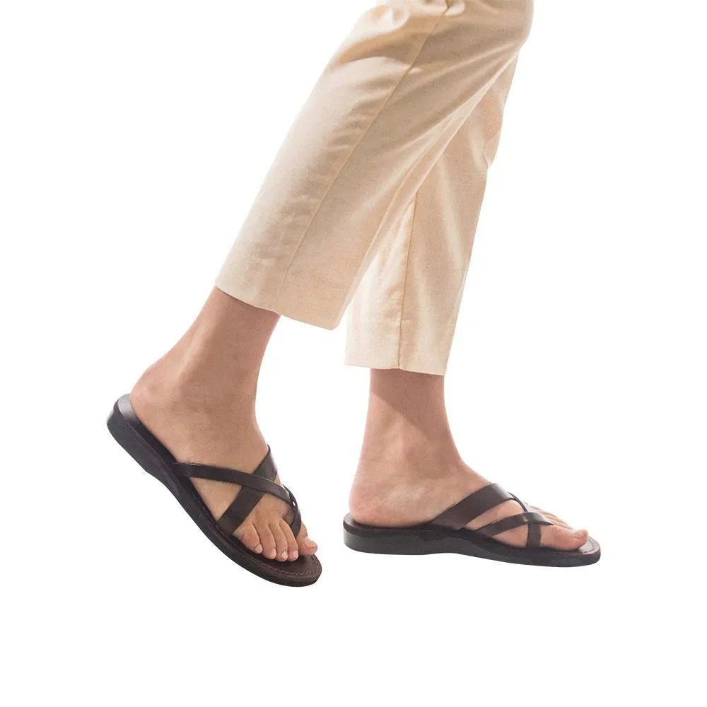 Abigail - Leather Toe Sandal | Brown