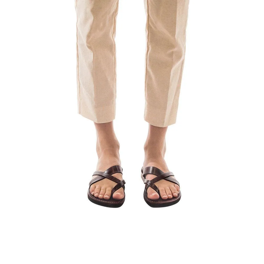 Abigail - Leather Toe Sandal | Brown