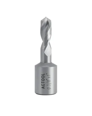 ACTOOL 3/8'' Diameter x 1'' Depth of Cut HSS Solid Drill with 3/4'' Weldon Shank, HSS Fully Ground Drill