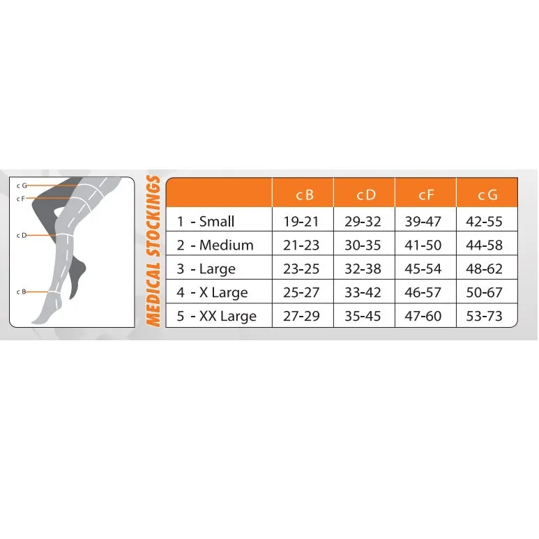 Anti-Embolism Compression Stockings - Thigh High with Waist Fastening