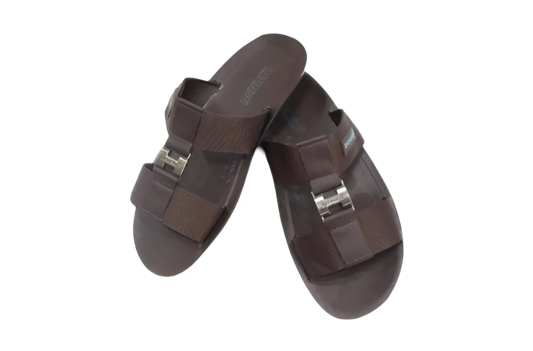ARSFT Men's PU Soft Slippers - Article 9009 (Brown)