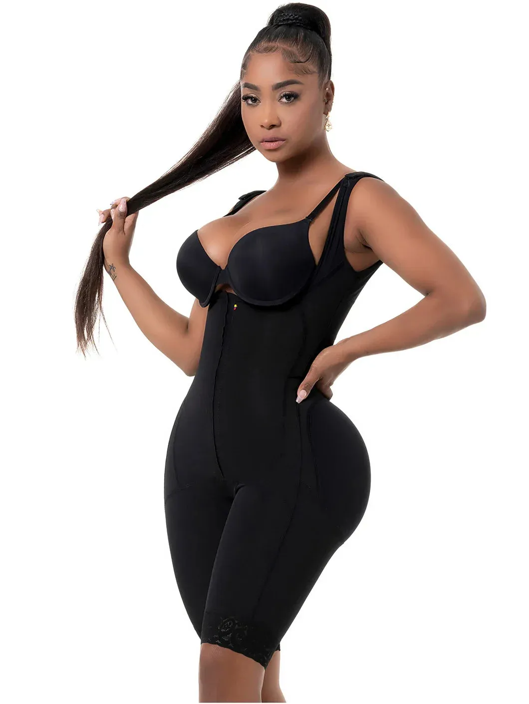 BBL & Lipo | Stage 1 Faja Colombiana Post-Op | No Bra   Post Surgery Recovery Night Gown Robe with Drain Pockets | ¾ Sleeves