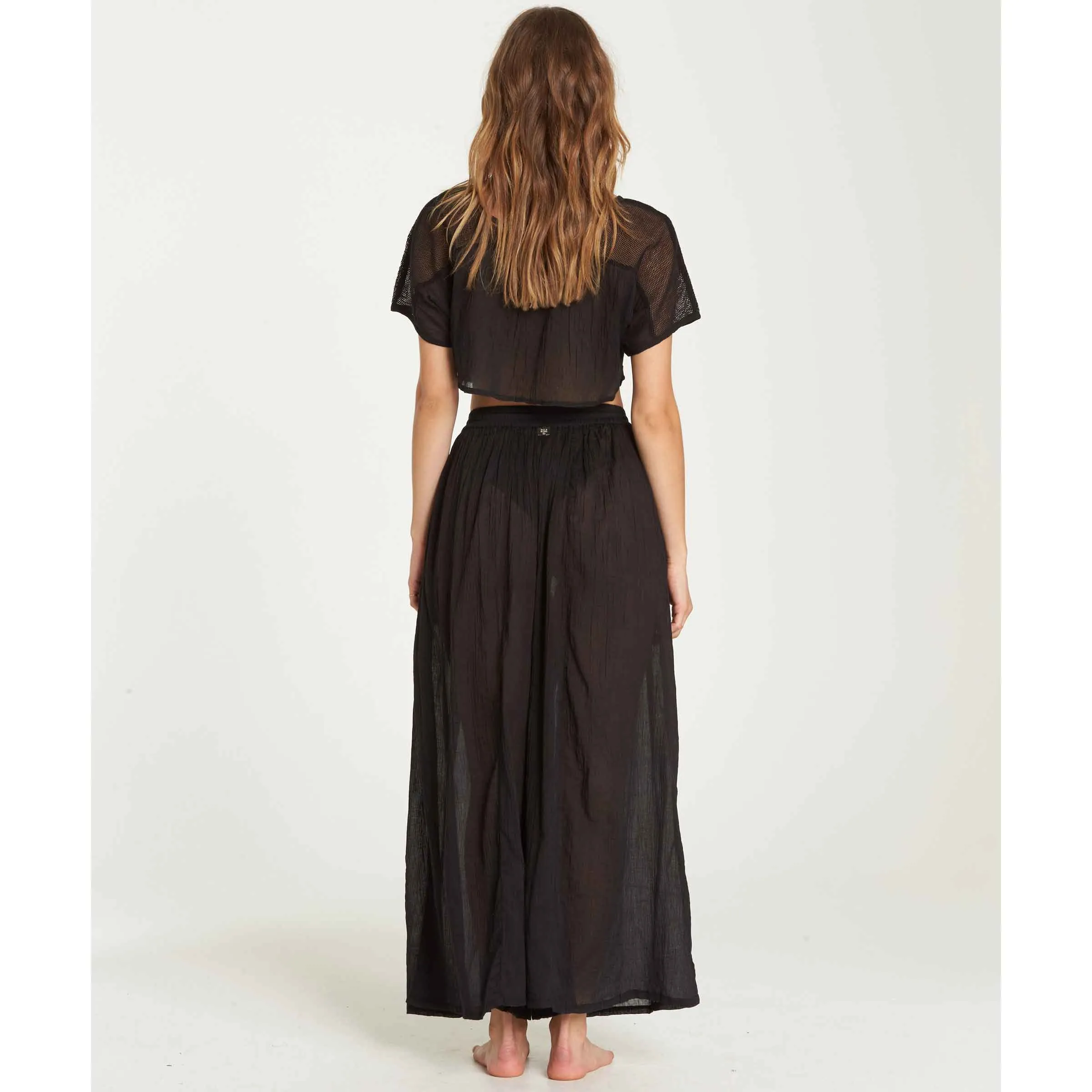 Billabong Women's Back In Five Wide Leg Pant | Black Pebble