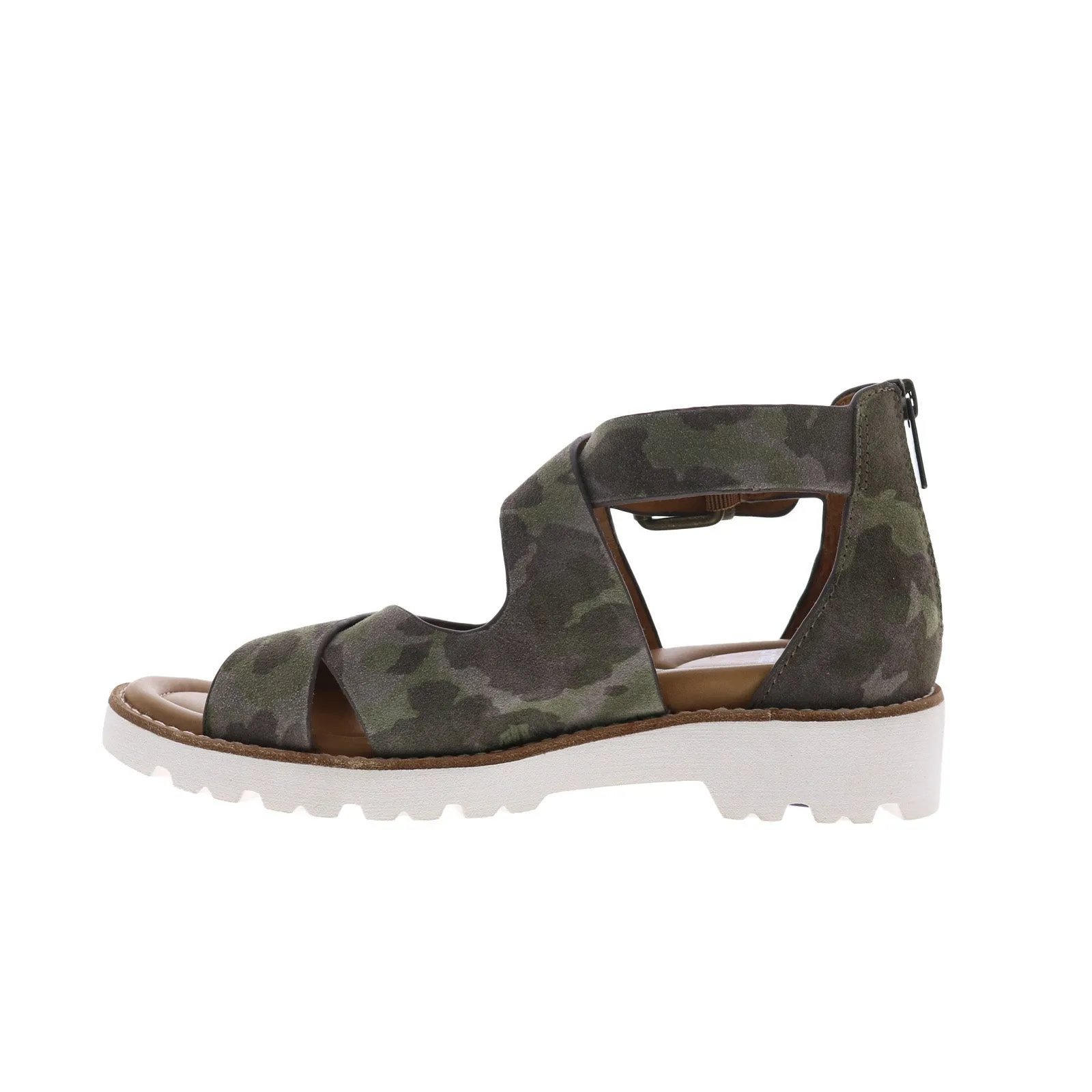 Bionica Dania BI0020906 Womens Green Suede Zipper Strap Sandals Shoes