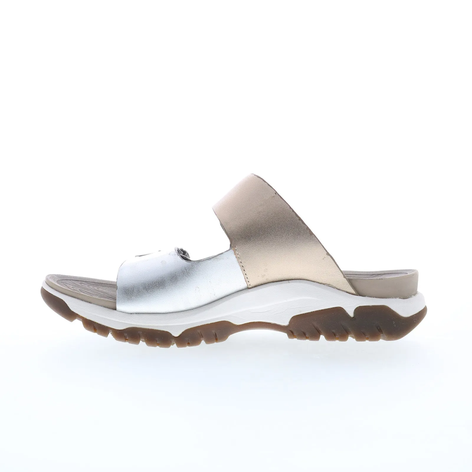 Bionica Nailley BI0024915 Womens Silver Leather Slip On Slides Sandals Shoes