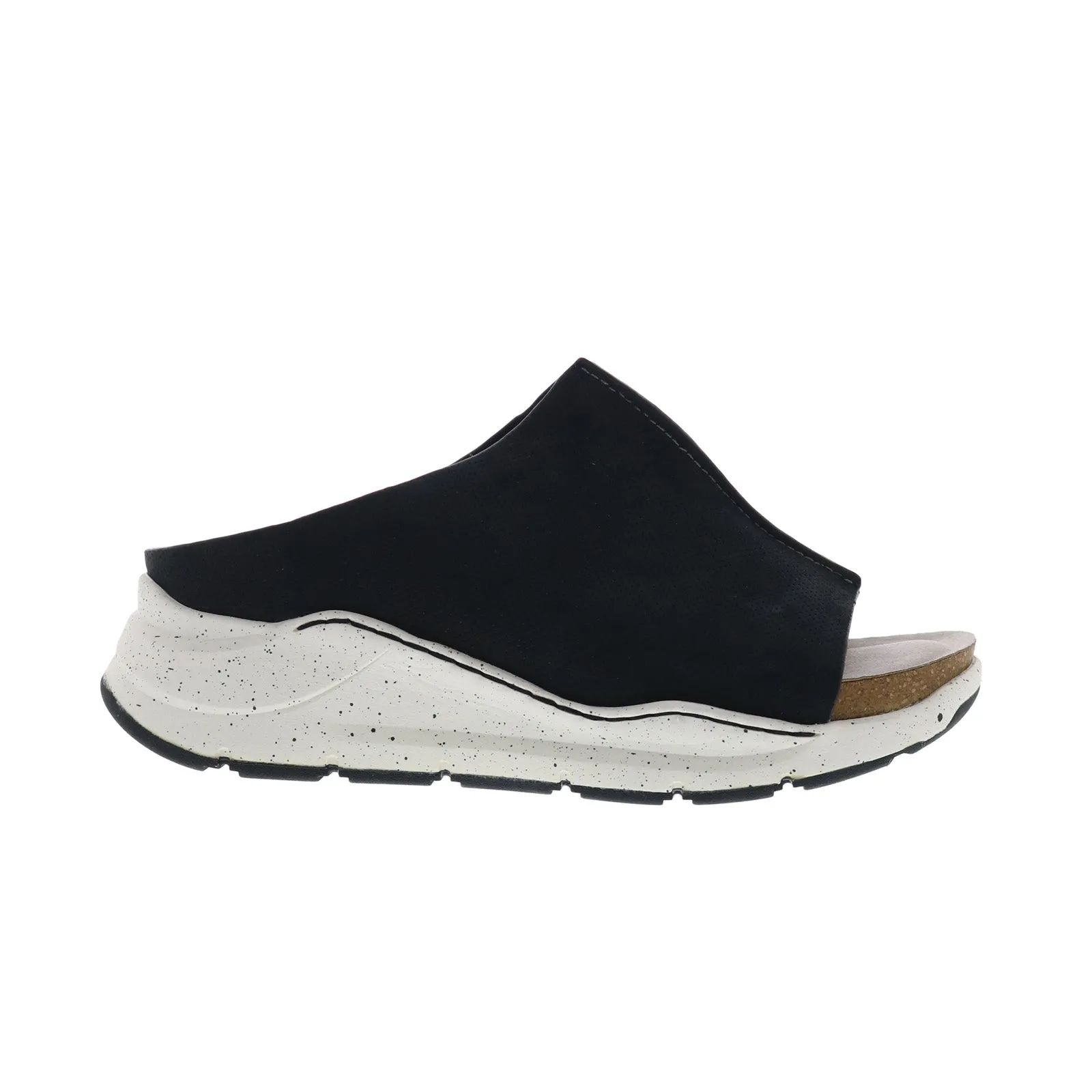 Bionica Oceana BI0025601 Womens Black Leather Slip On Wedges Sandals Shoes