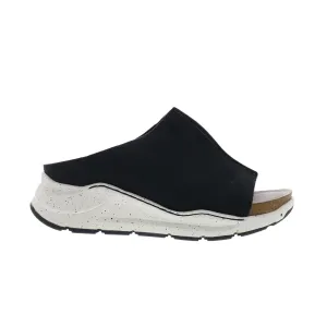 Bionica Oceana BI0025601 Womens Black Leather Slip On Wedges Sandals Shoes