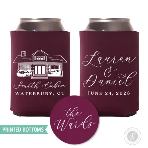 Bottom-Printed Wedding Can Cooler #191B