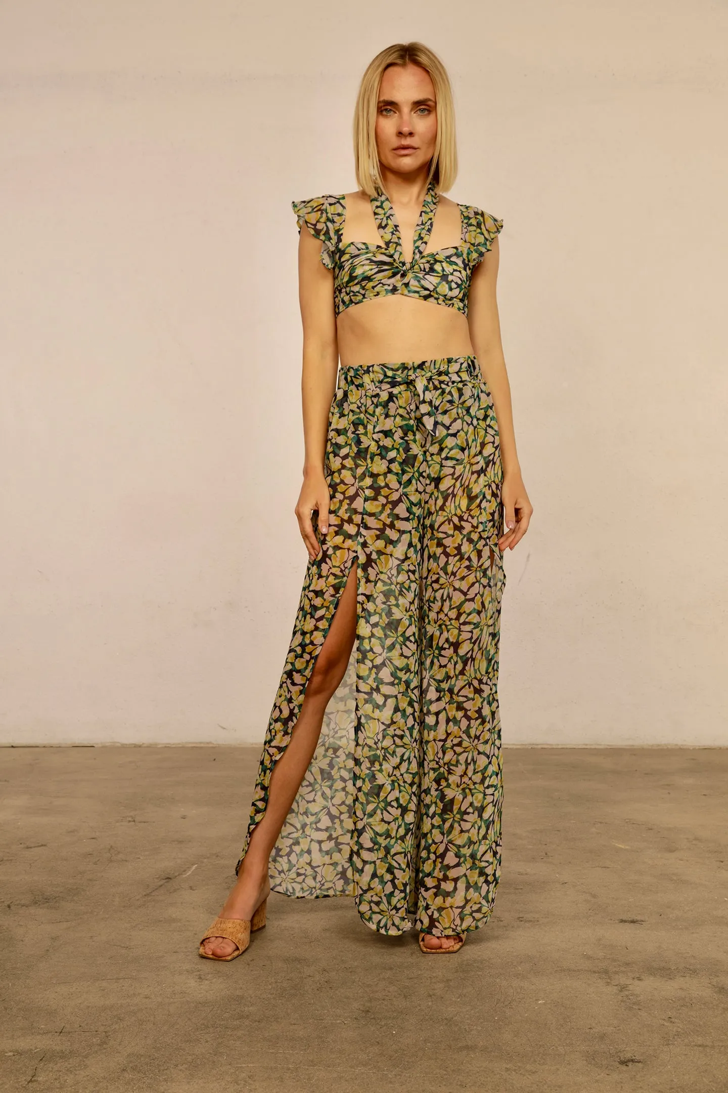 Chiffon Palazzo Tie Pant