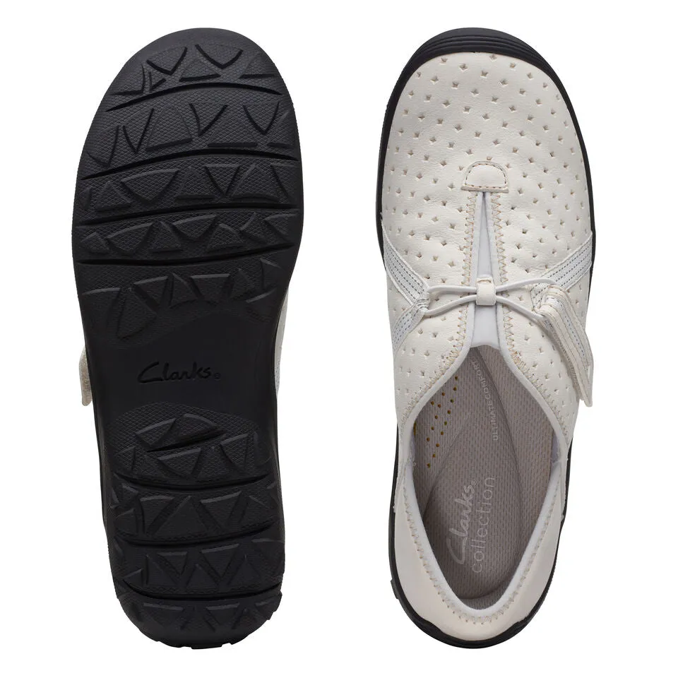 Clarks Women's Fiana Braley White Leather