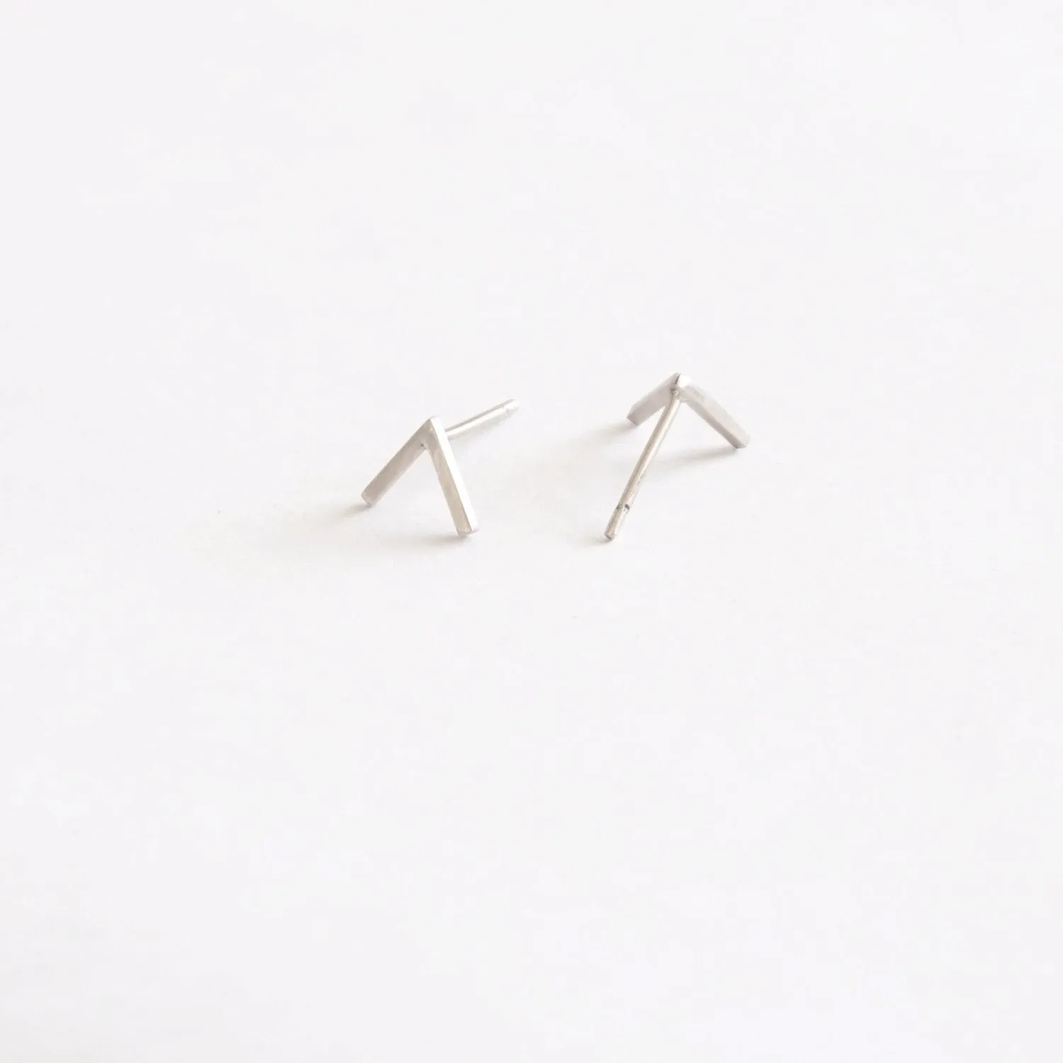 Classic and Stylish - Hand-Crafted  V Stud Earrings - 0257