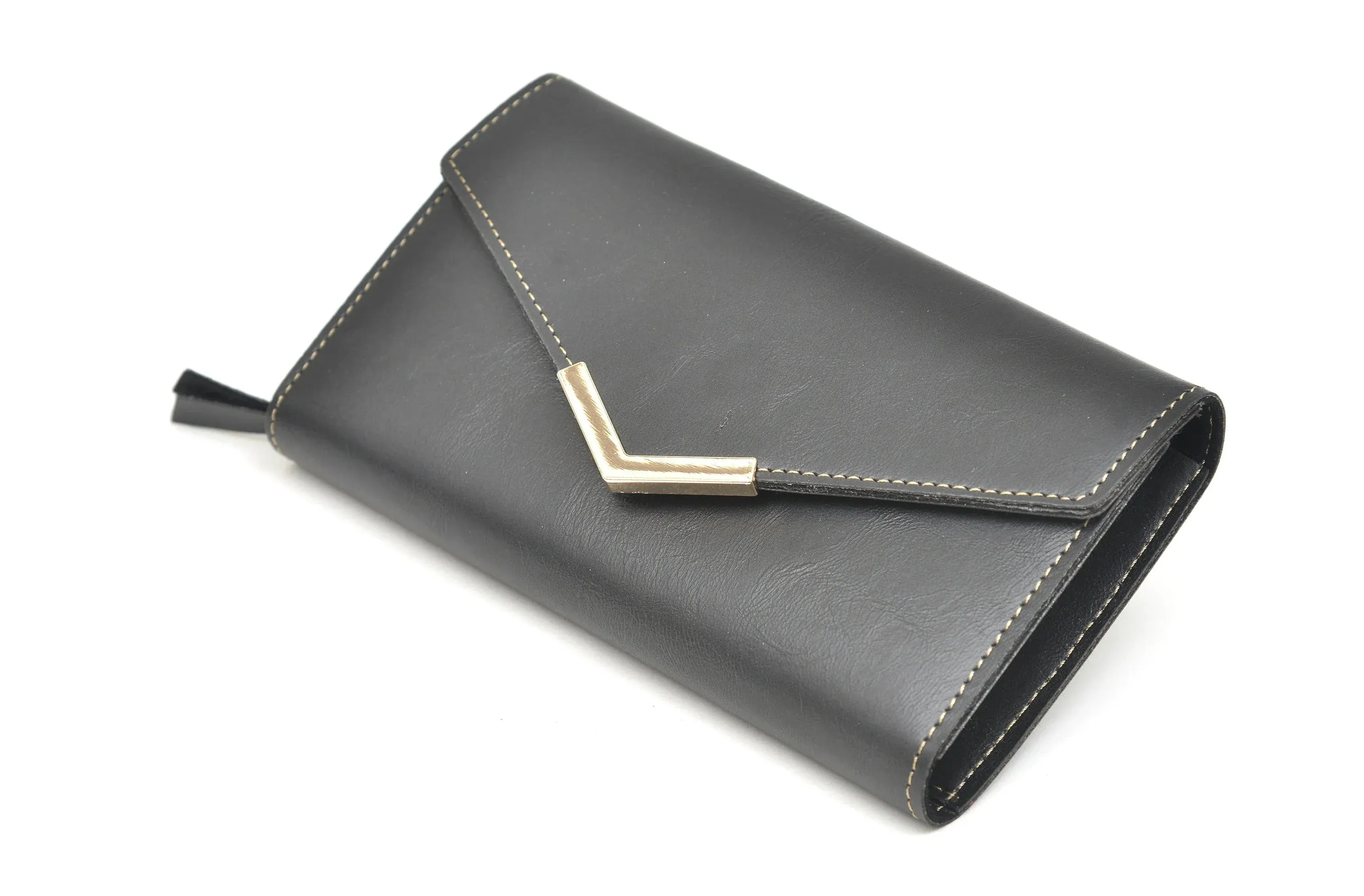 Classy Leather Customised Stylish Lady Wallet  (Black)