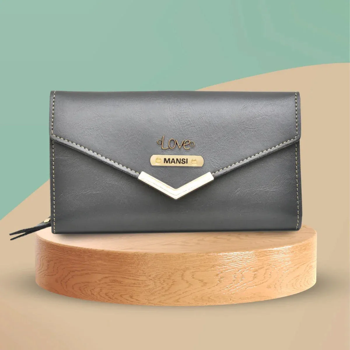 Classy Leather Customised Stylish Lady Wallet  (Black)