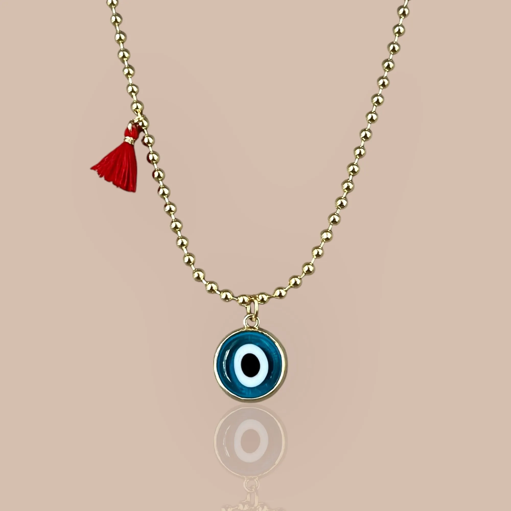 Clear Blue Murano Evil Eye Necklace Small