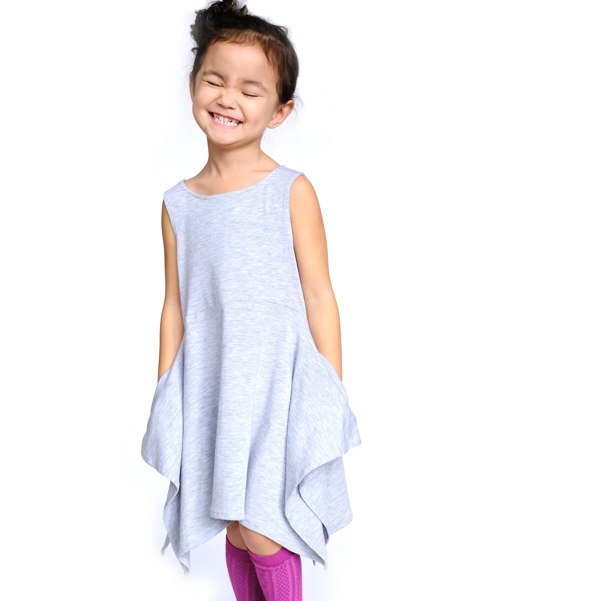 CLEARANCE! Size 2T Handkerchief Dress in Heather Grey