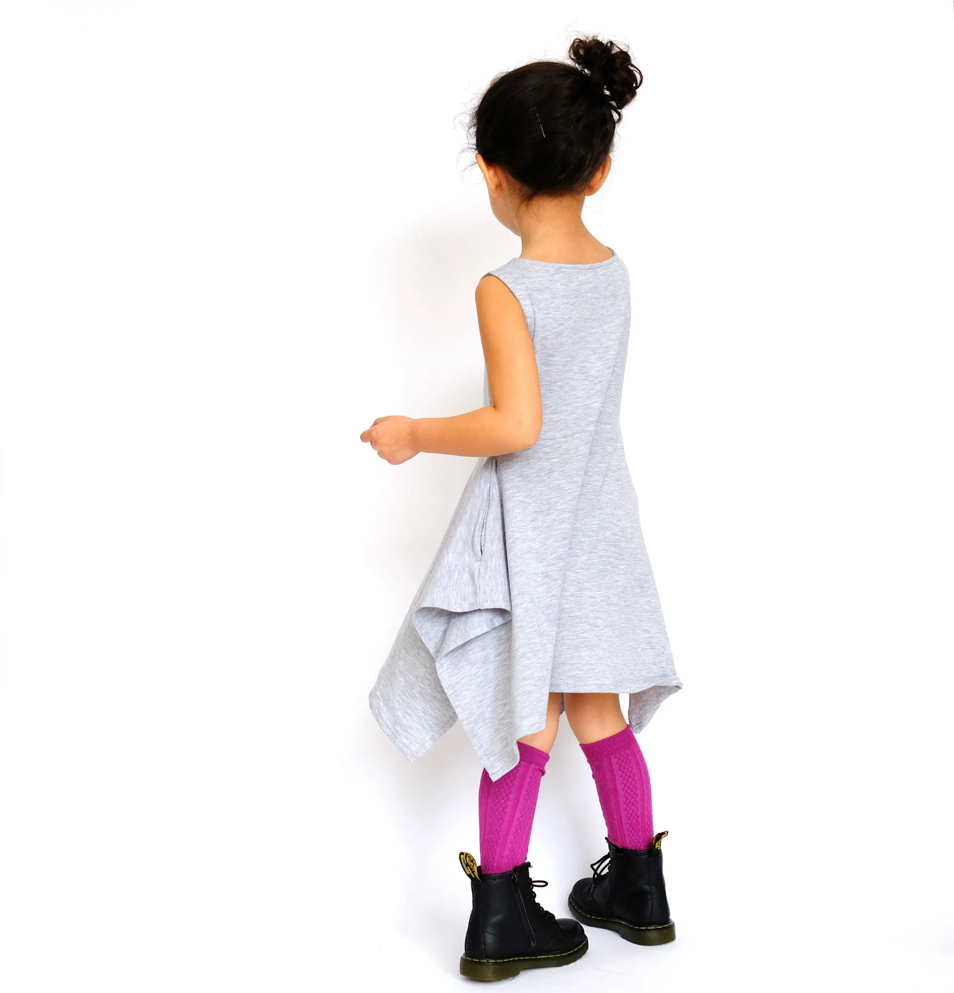 CLEARANCE! Size 2T Handkerchief Dress in Heather Grey