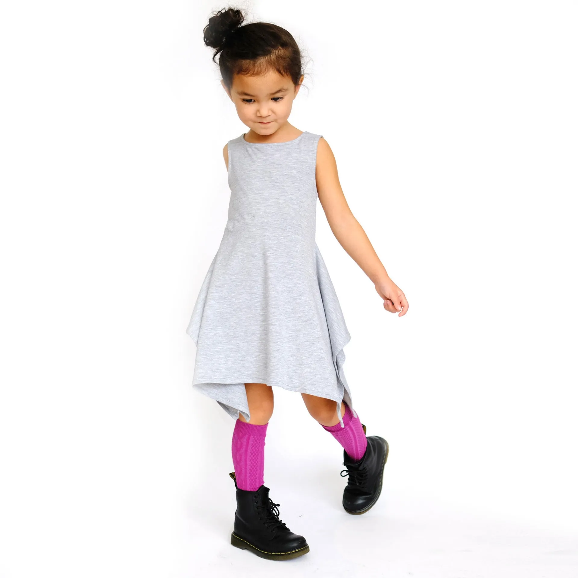 CLEARANCE! Size 2T Handkerchief Dress in Heather Grey