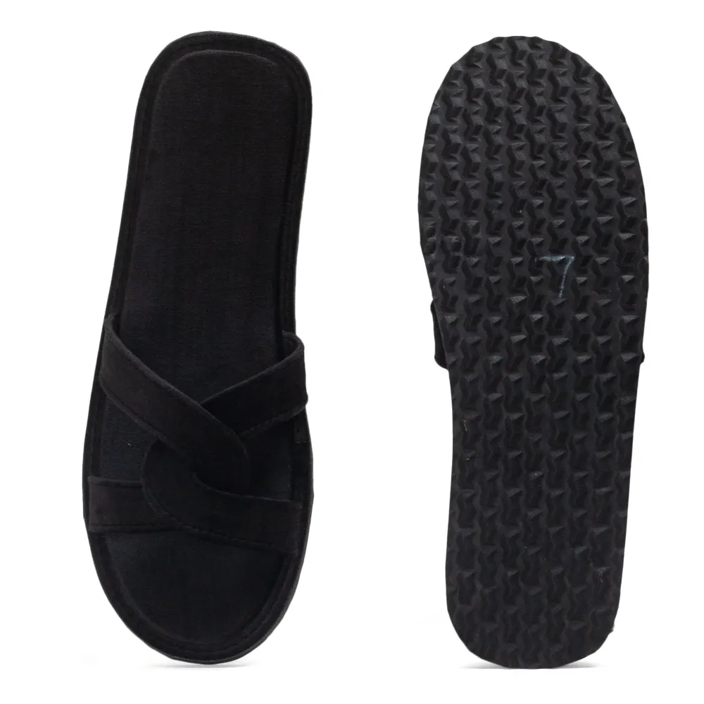 Cleopatra Velvet Domani Slippers (Black)