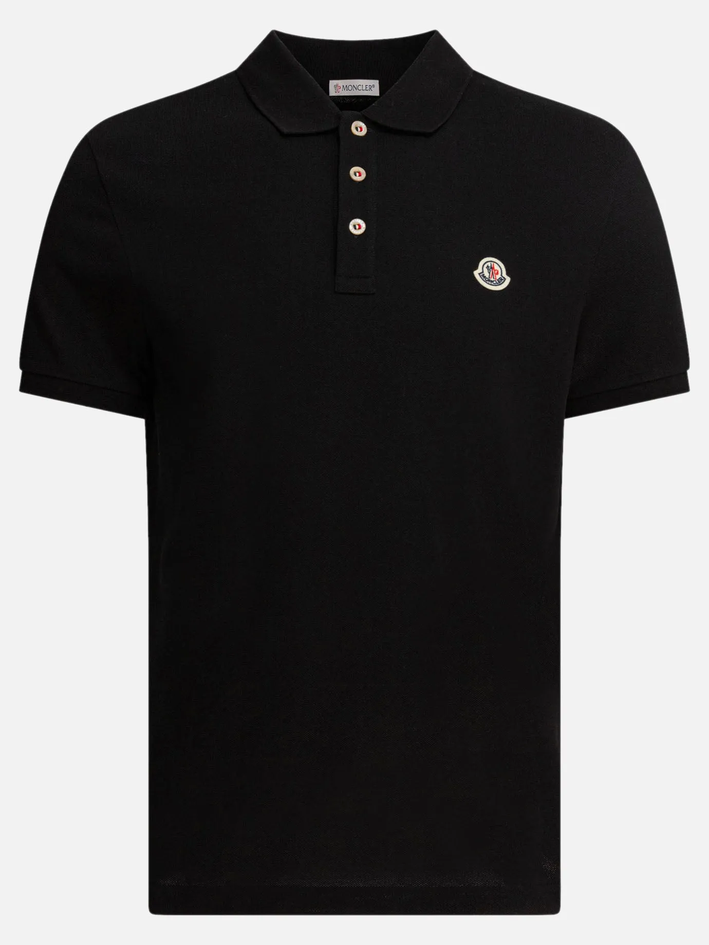 Cotton pique polo shirt with logo patch