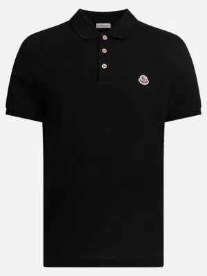Cotton pique polo shirt with logo patch
