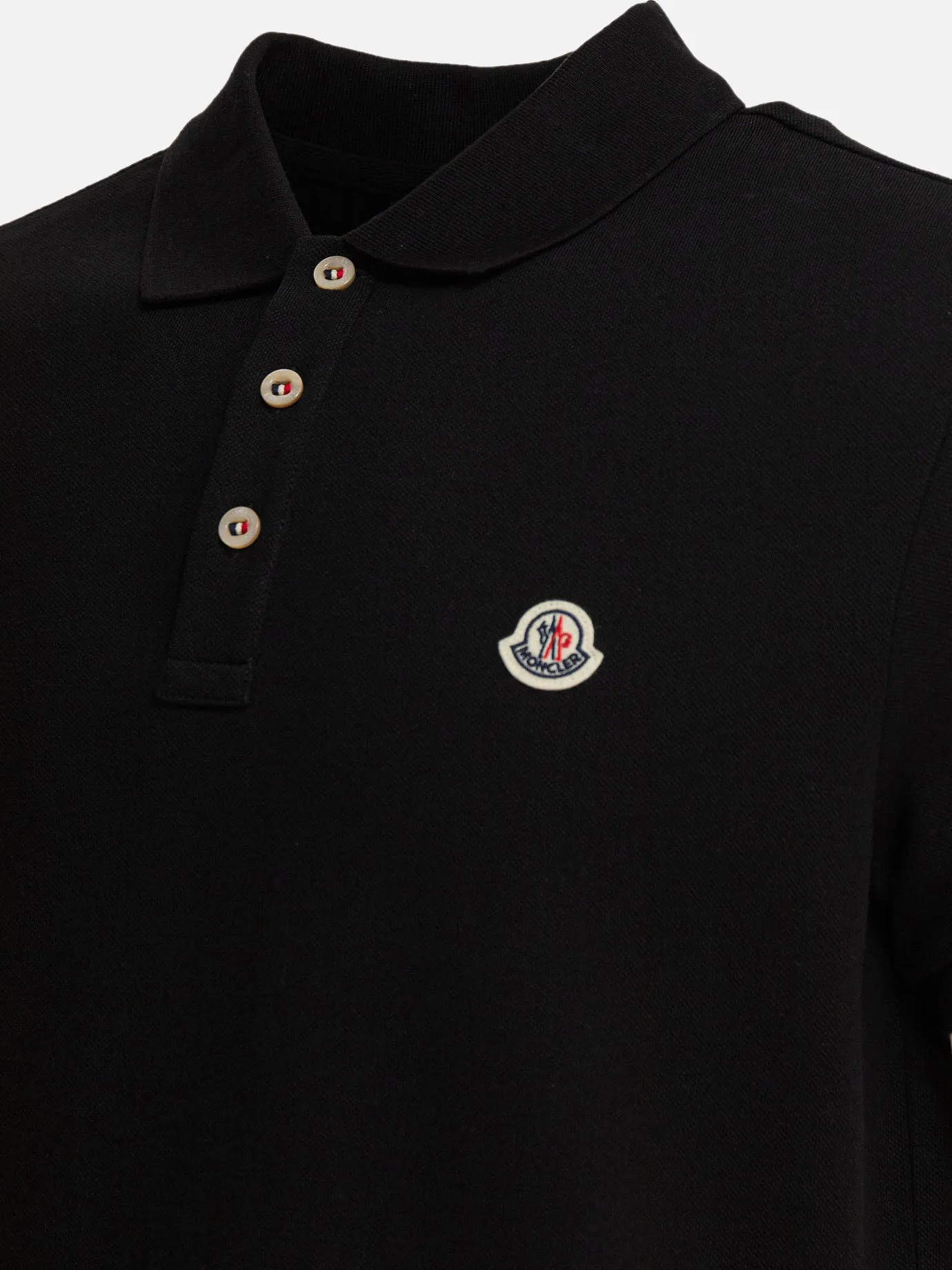 Cotton pique polo shirt with logo patch