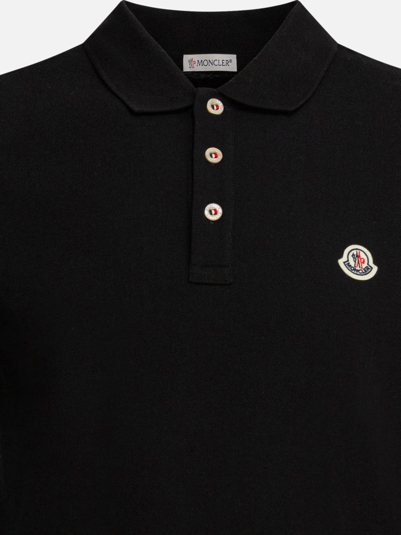 Cotton pique polo shirt with logo patch