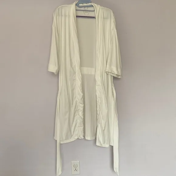 Cozy Earth Bamboo Stretch Knit Kimono Robe Ivory S