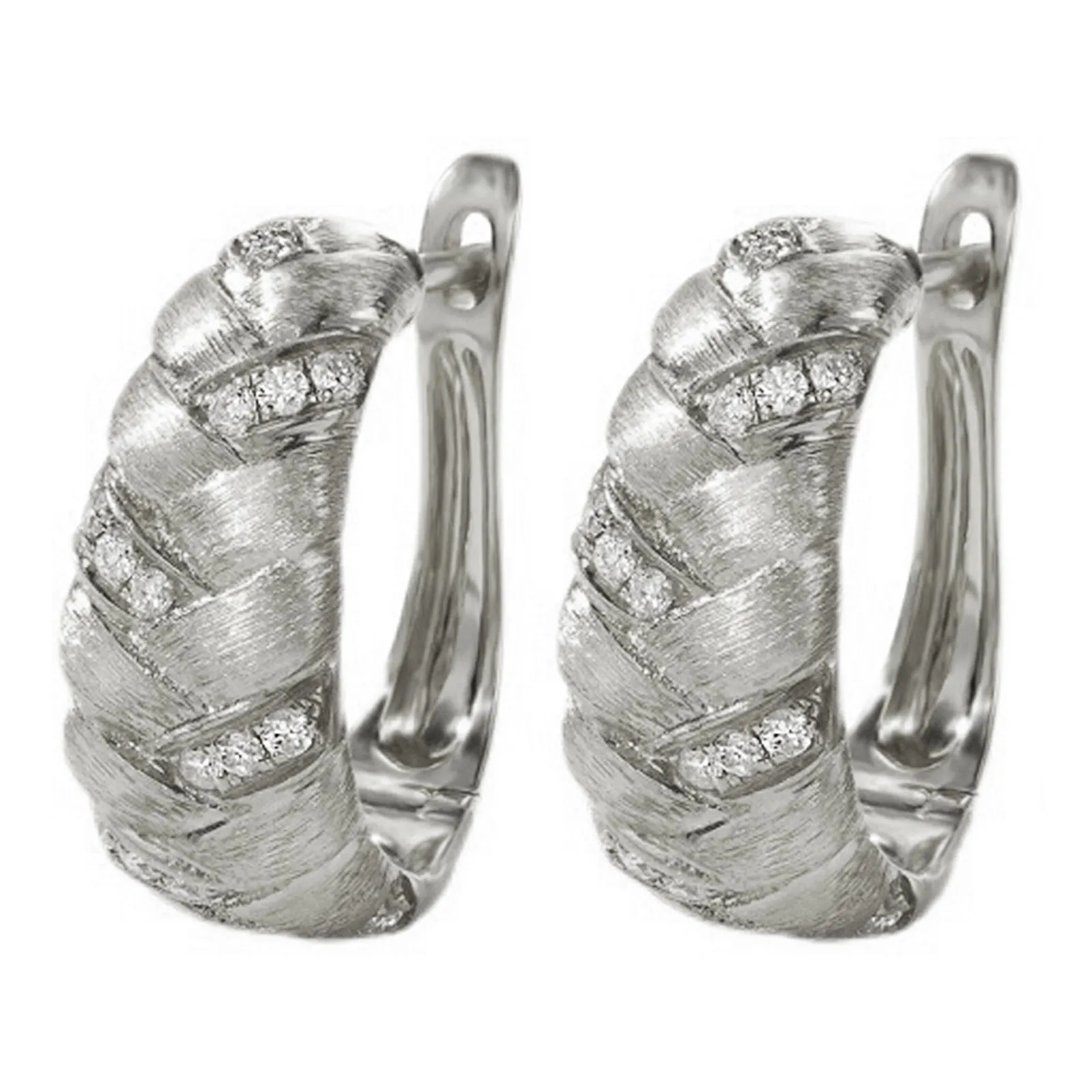 Diamond Pave Braided Latch Back Earrings