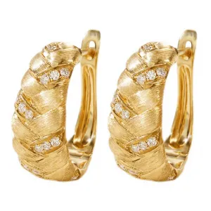 Diamond Pave Braided Latch Back Earrings