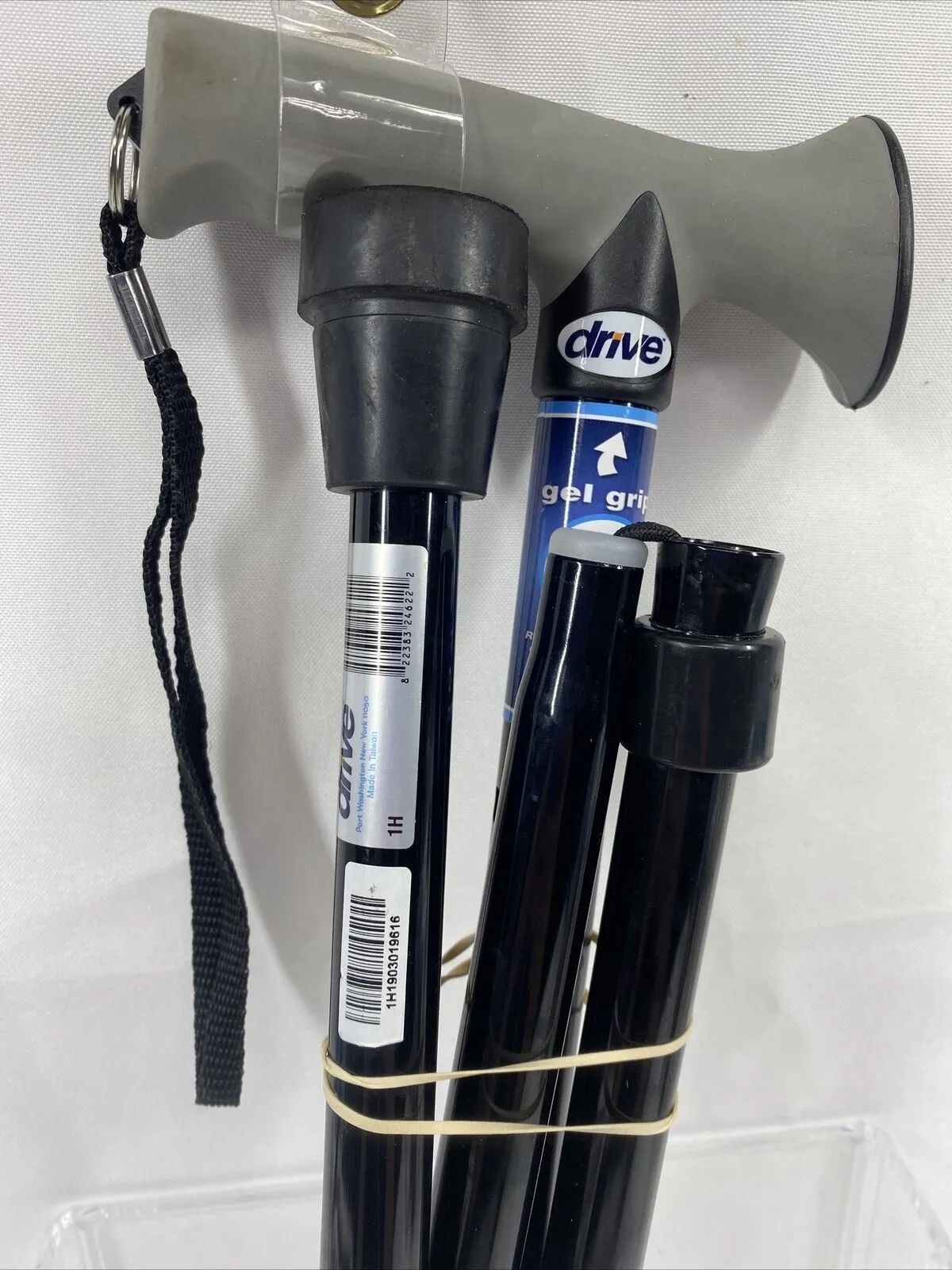 Drive Medical Adjustable Lightweight Folding Cane w/ Gel Hand Grip Black