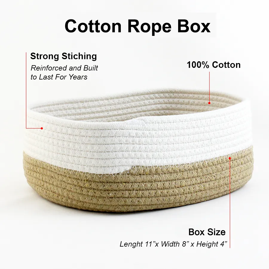 Ecolysium Cotton Woven Rope Basket - Rectangle