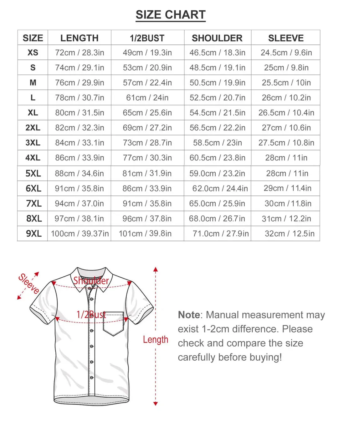 Flag Cartoon Love Button Pocket Casual Short Sleeve Shirt