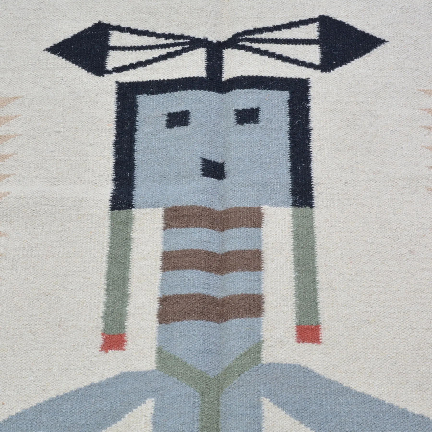 Flatweave Hand-Woven SouthWestern Design Handmade Wool Rug (Size 5.0 X 6.10) Cwral-1125