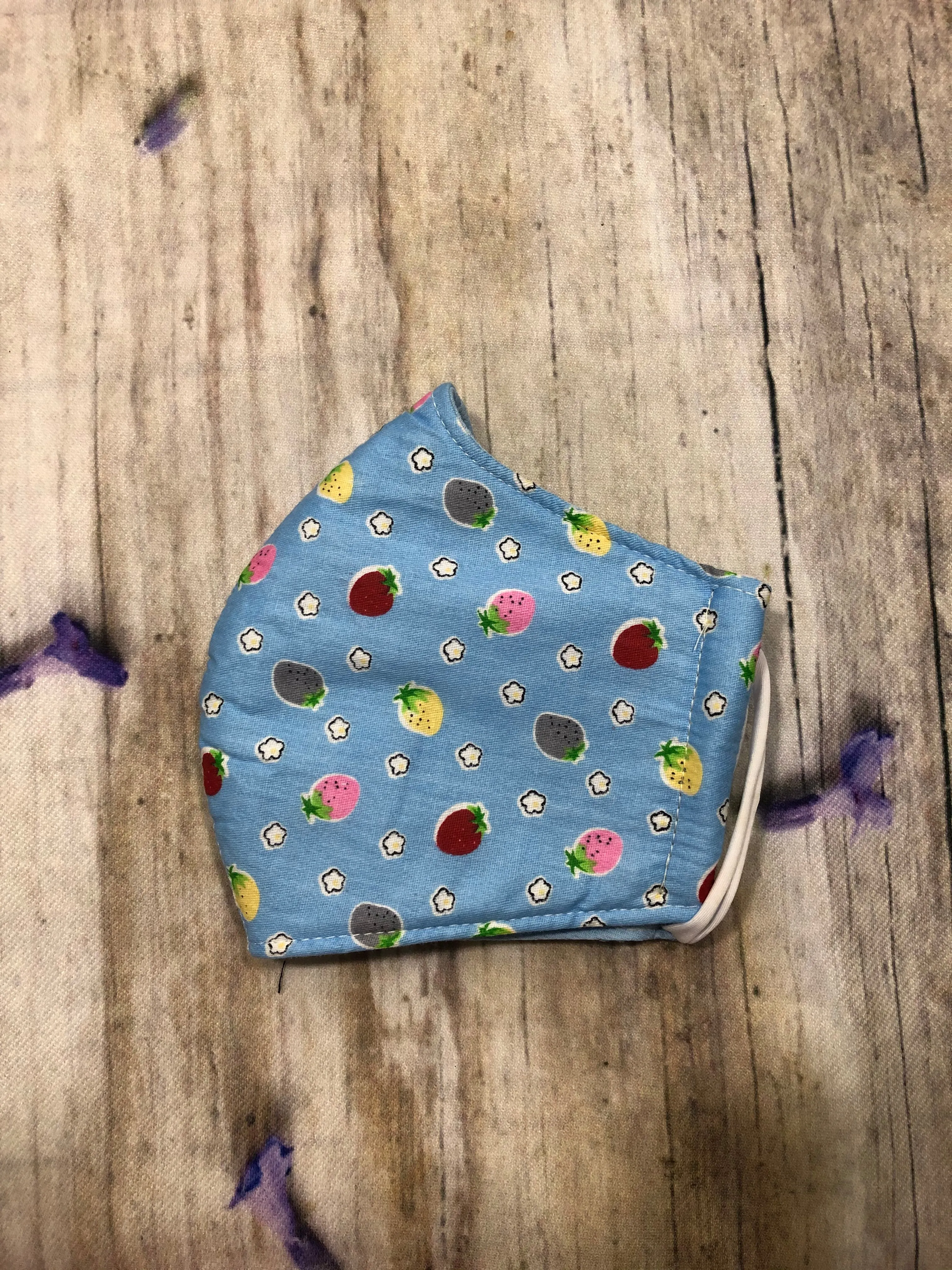 Floral woven cotton masks 4 ply