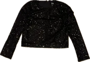 Flowers By Zoe- Black Sequin Top
