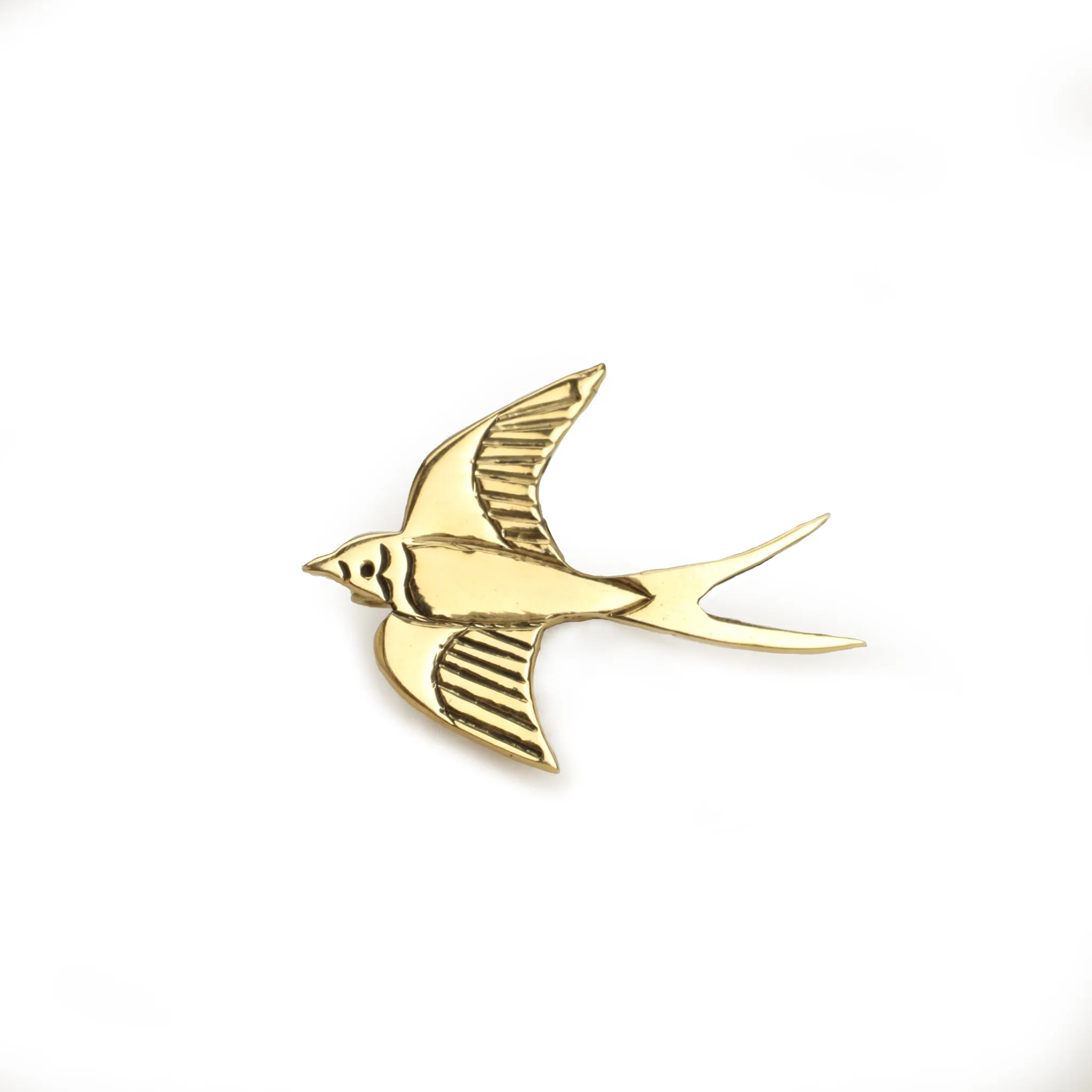 Flying Swallow Brass Pin