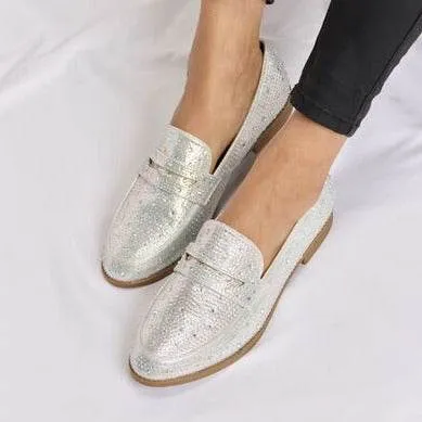 Forever Link Rhinestone Point Toe Women Loafers