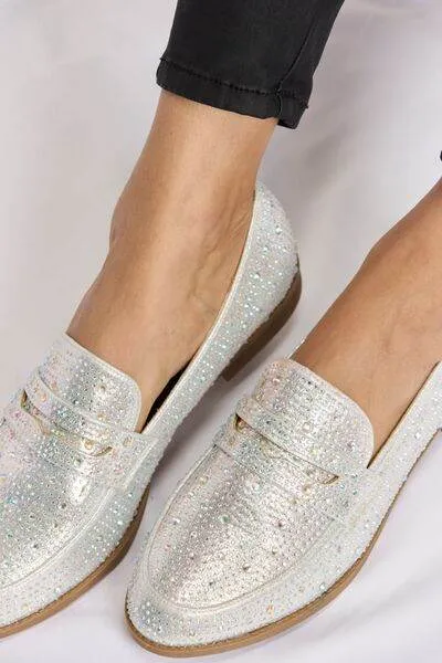 Forever Link Rhinestone Point Toe Women Loafers