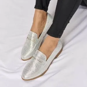 Forever Link Rhinestone Point Toe Women Loafers