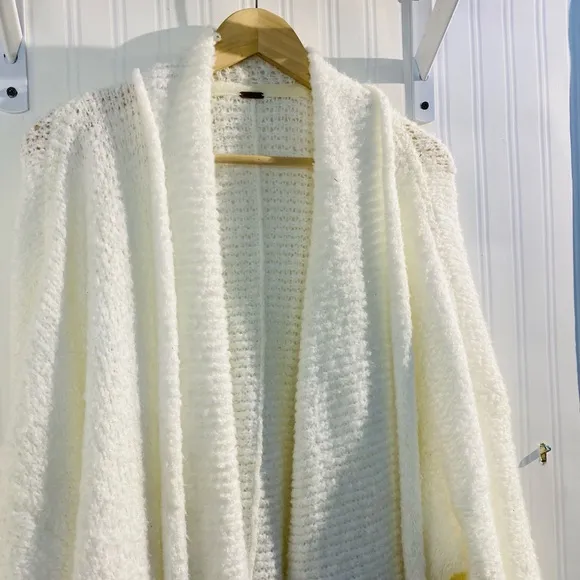 Free People BFF Cardigan Size Large Ivory Oversized Sweater