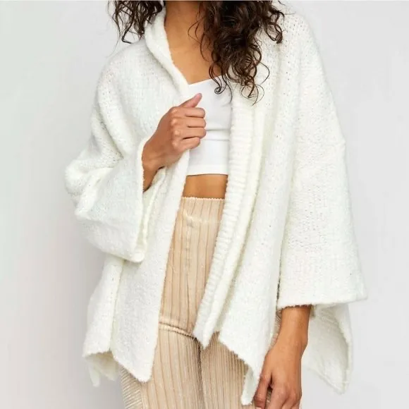 Free People BFF Cardigan Size Large Ivory Oversized Sweater