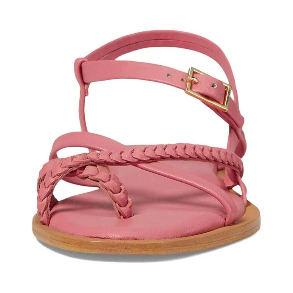 Free People Sandals Sunny Days Pink Strappy Braided Flats