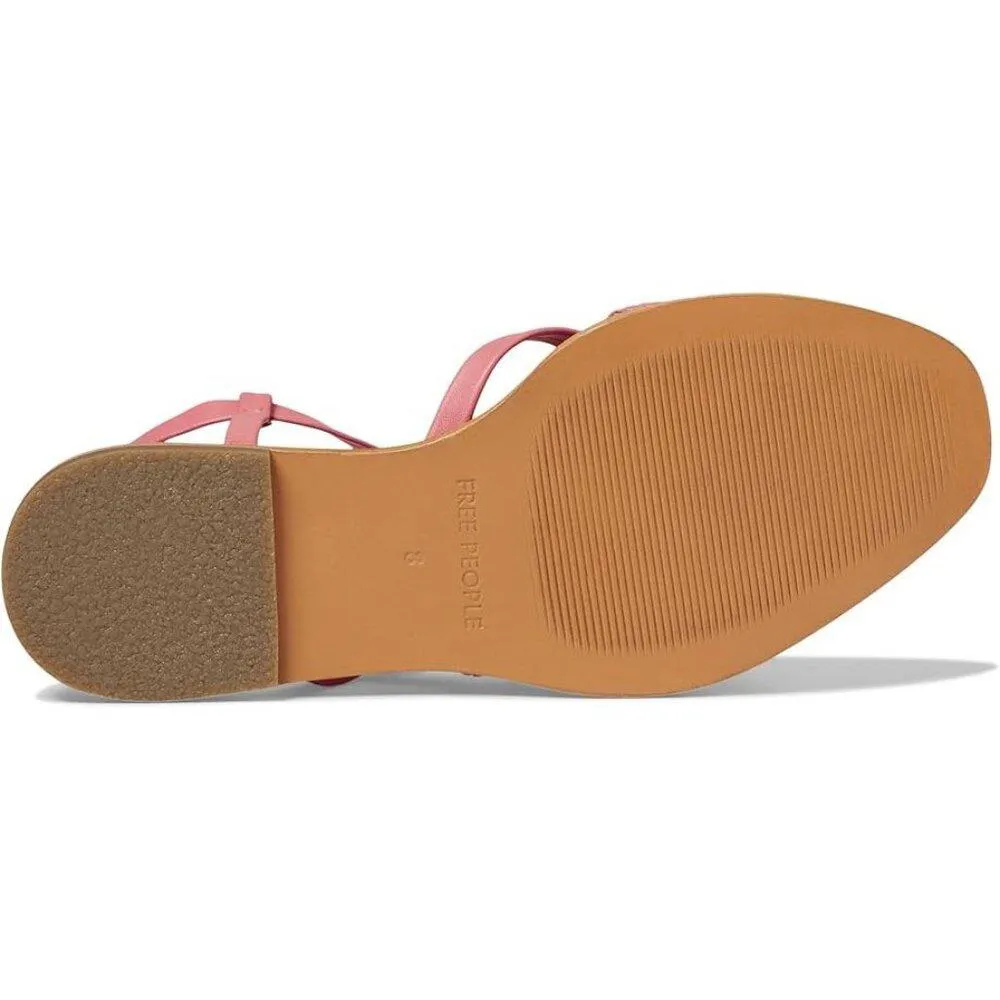 Free People Sandals Sunny Days Pink Strappy Braided Flats
