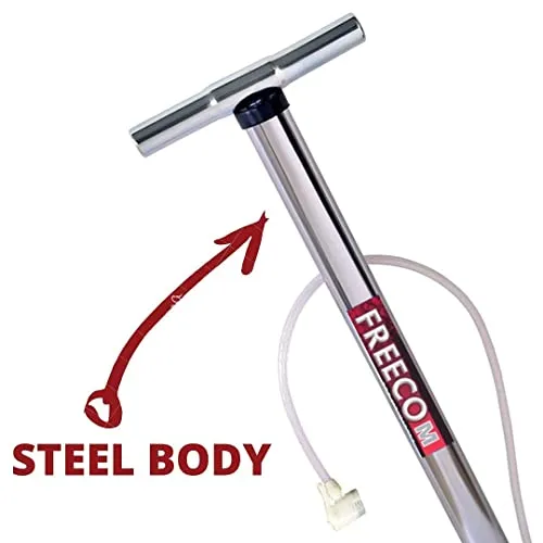 Freecom Steel Air Pump for for Car, Bicycles, Scooters, Balls, Bikes etc (Multicolor)